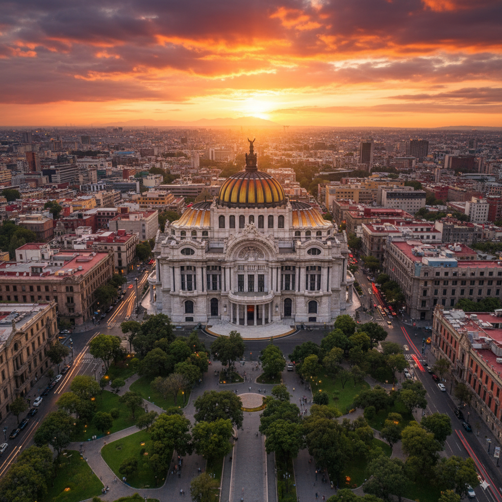 bellas artes atardecer urbana cdmx bellas artes atardecer urbana cdmx
